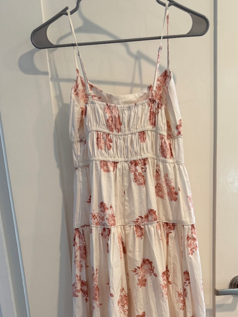 Band of the Free White & Rust Floral Midi Dress Tiered Boho Size S - NEW - Picture 5 of 5